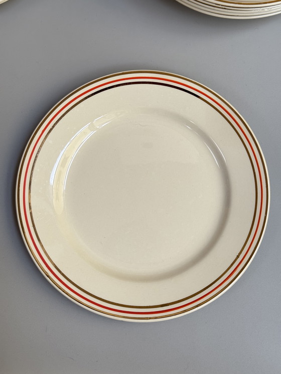 Image 1 of Set di 12 piatti da dessert o da colazione vintage Boch Frères - anni '40