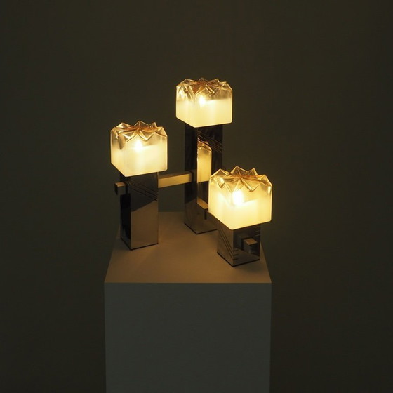 Image 1 of Tafellamp met Murano glazen kappen van Gaetano Sciolari