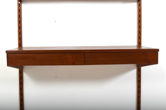 Image 1 of Teak Shelf System with Desk Top by Kai Kristiansen 1960s