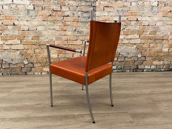Vintage Armchair – Cognac Leather | – Metal (photo 6 of 14)