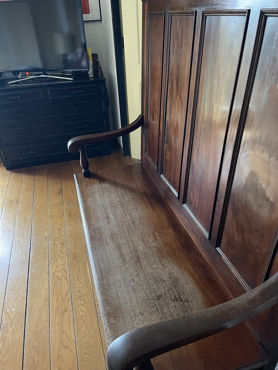 Image 1 of Antieke Hal/Kerkbankje Mahoniehout