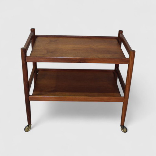 vintage servierwagen - holz, 1960er