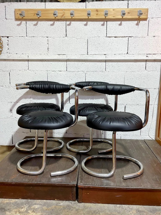Image 1 of Vintage Cobra-stoelen uit de jaren 70 van Giotto Stoppino