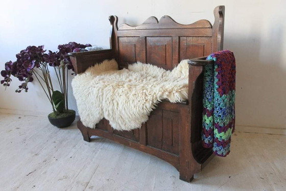 Banc Ancien En Chêne Avec Rangement (photo 6 of 8)