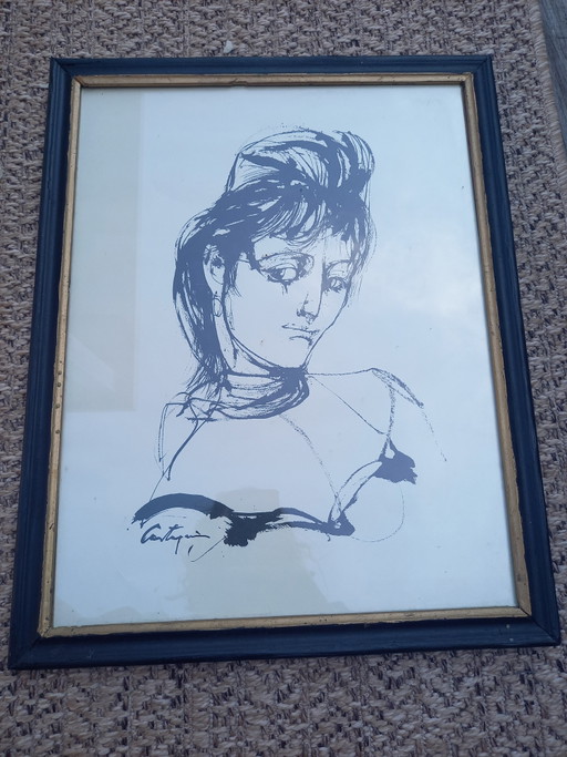 Lithographie Juan Carlos Castagnino – lithos zeefdrukken, Glass, Paper