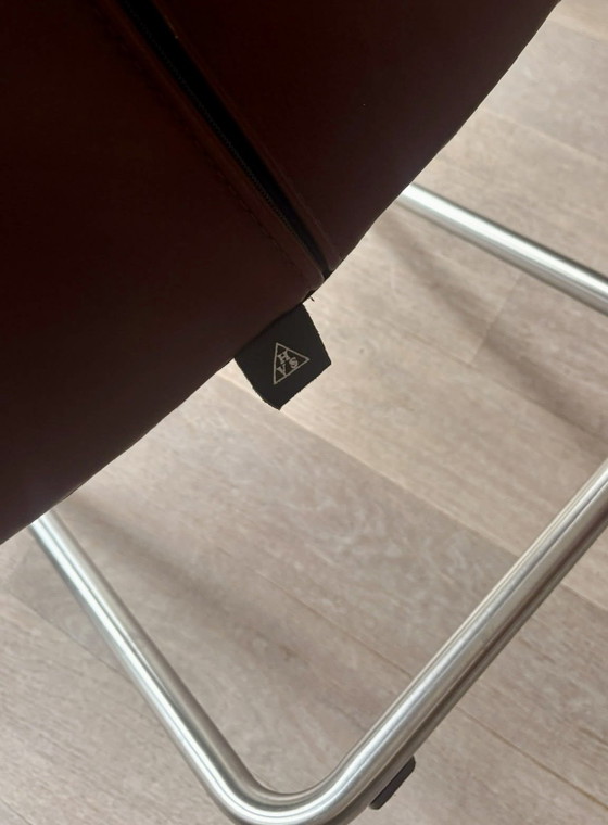 6 Chaises de salle à manger HVS en cuir – Leather, rvs (photo 4 of 5)