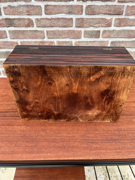 Image 1 of Vintage grote ebbenhouten juwelen of horloge kistje