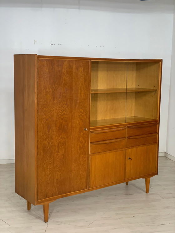 Image 1 of Mid Century hoge kast woonkamer vintage