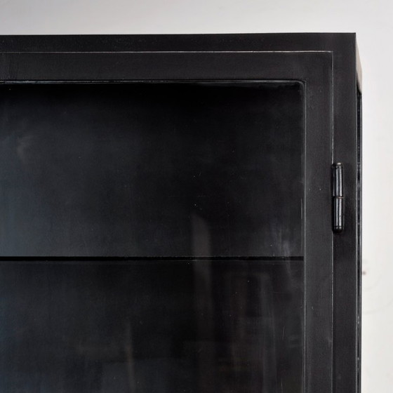 Image 1 of Medizinischer/Vitrinenschrank aus schwarzem Eisen, 1930er Jahre