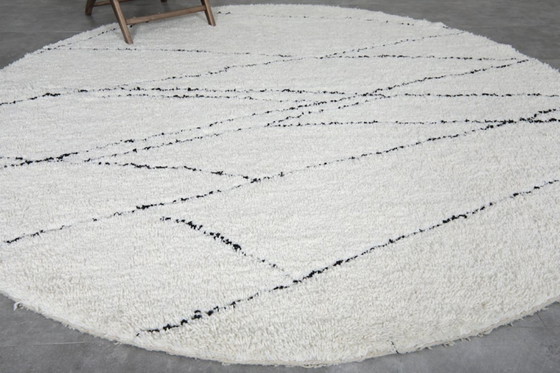 Image 1 of Handmade Moroccan Round rug - 200cm - beni ourain - custom round rug - wool circle rug - custom round carpet