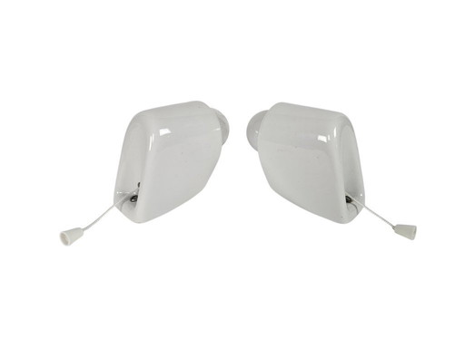 Bauhaus - Willem Wagenfeld - porselein - 2 x trekpendel wandlampjes - 50's 