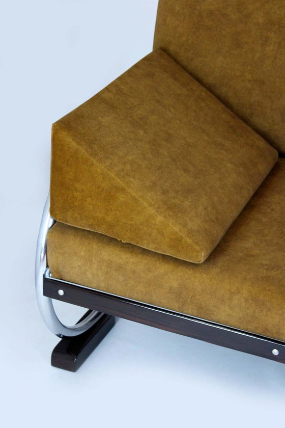 Image 1 of Restauriertes Bauhaus-Sofa aus verchromten Stahlrohren von Hynek Gottwald, 1930er Jahre