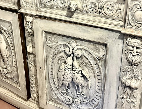 Buffet 2 cassetti e 2sportelli con ripiani , piano di marmo grigio – Credenze, Wood (photo 3 of 5)
