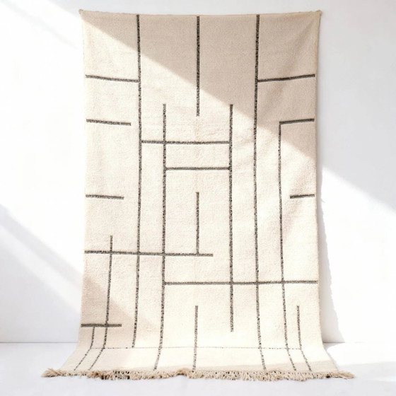 Handgefertigter weißer marokkanischer geometrischer Teppich – 2x3m Premium-Wolle – Teppiche & Läufer, Wool (photo 7 of 7)
