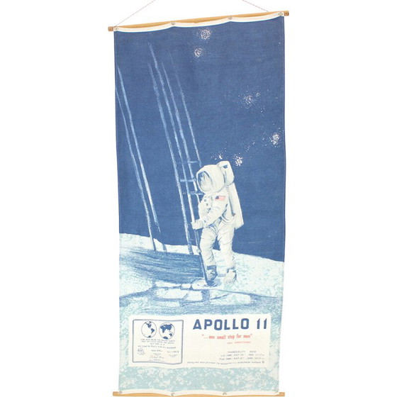 Image 1 of Vintage Neil Armstrong nasa vtg Apollo 11 fabric wall decoration