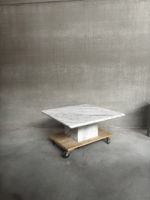 1980s carrara marble coffee table
