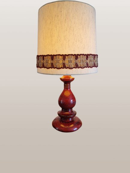 Vintage Hustadt Leuchten Ceramic Table Lamp – Textile (photo 3 of 8)