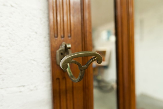 Image 1 of Vestiaire Napoléon III en noyer fin 19e, 3 miroirs, marbre