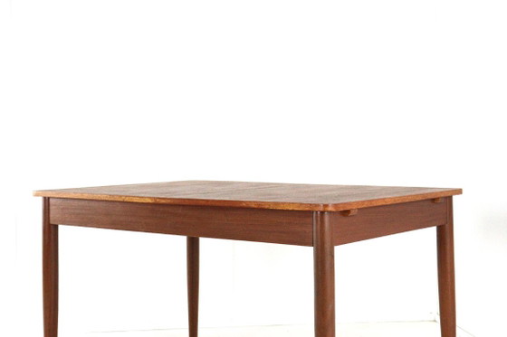 Vintage rectangular extendable Dining table midcentury 'Giessen' restored, Wood, Brown, Mid Century Modern (photo 13 of 15)