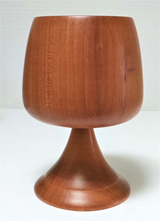 Image 1 of cinque bicchieri vintage in legno tornito