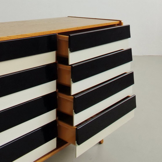 Image 1 of Commode de style Mid-Century par Jiří Jiroutek, buffet U-453, noir et blanc, années 1960