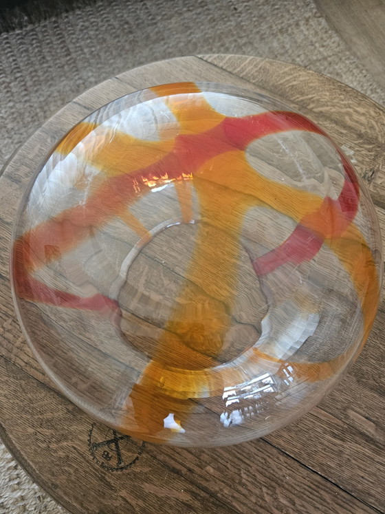 Image 1 of LSA International glazen vaas • Oranje/Rood • Handgeblazen
