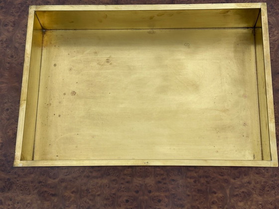 Willy Rizzo salontafel van wortelnotenhout en messing, 1970 – Brass (photo 3 of 10)