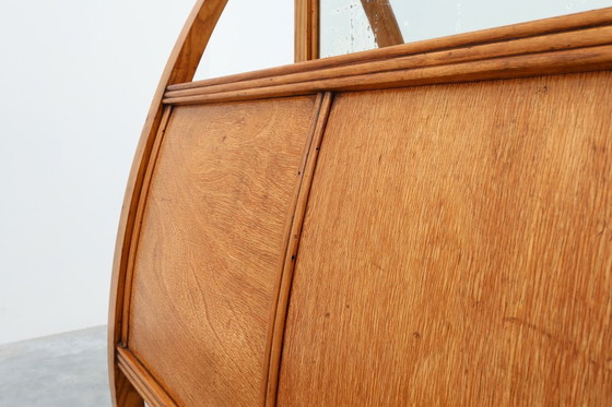 Image 1 of Art Deco buffet, planter or liquor cabinet in wood with mirror, France 1920s