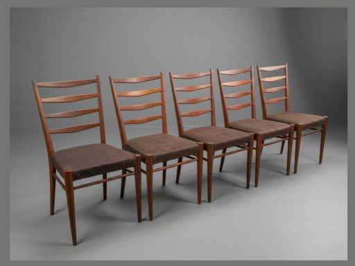 Juego de 5 sillas de comedor Pastoe ST09 de Cees Braakman – Teca – Para retapizar – eetkamerstoelen, Wood