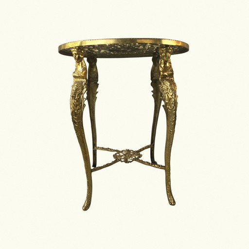 Table d'appoint en bronze rococo orné - Vintage Gilded Accent Table