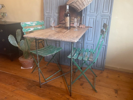 Tavolo pieghevole, tavolo da mercato, tavolino laterale, stile vintage francese