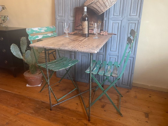 Image 1 of Tavolo pieghevole, tavolo da mercato, tavolino laterale, stile vintage francese