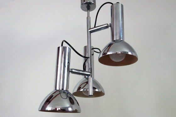 Image 1 of Lampadario a 3 faretti cromato degli anni '70