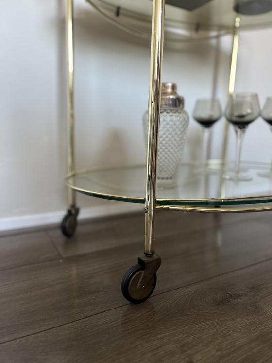 Image 1 of Vintage messing serveerwagen