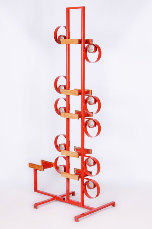 Originale dekorative Wanddekoration aus der Mitte des 20. Jahrhunderts, Messing, Farbe, Lack, Tschechien, 1950er Jahre