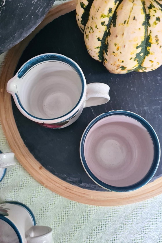 Image 1 of Bellissimo set da caffè in ceramica LUZERNER, con motivi floreali dipinti a mano.