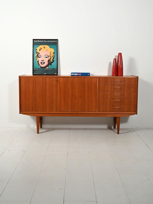 Buffet scandinave en teck des années 1950-1960