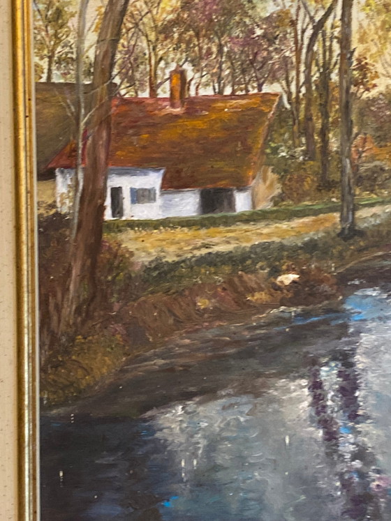 Waterside Landscape – Oil on Canvas – Attributed to André Hasse – French School – Paintings & Drawings, Wood (photo 6 of 9)