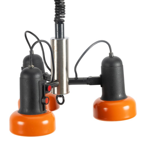 Lampe suspendue réglable en 3 points Orange 70s