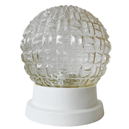 Lampe de plafond vintage en verre forme d'ampoule 1960s