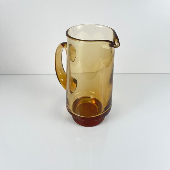 Image 1 of Brocca/brocca in vetro soffiato ambrato