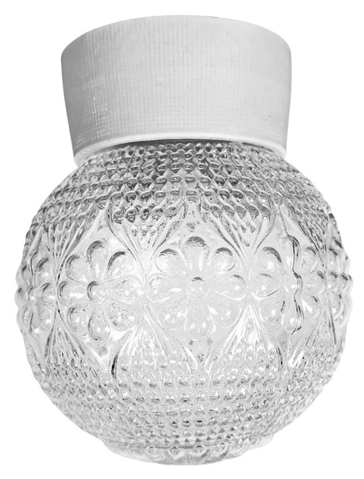 Plafonnier vintage en porcelaine blanche, années 1970 – plafondlampen, Glass, Ceramic