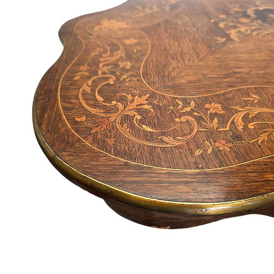 Image 1 of Antigua mesa francesa estilo Luis XV con cajón, finales del siglo XIX