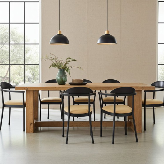 Image 1 of Seltenes IKEA Kaaro-Set aus 5 Sesseln mit gelben Stoffkissen, aus den 90er Jahren.