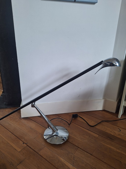 Postmoderne Bluebird-bureaulamp van Jorge Pensi - eiken en chroom - jaren 1990, Spanje