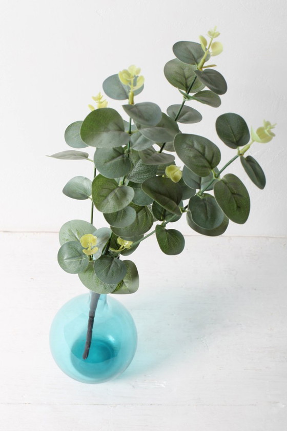 Image 1 of Vintage Mid-Century Light Blue Glass Vase by Arthur Persy / Gullaskruf / Sweden / 1950s