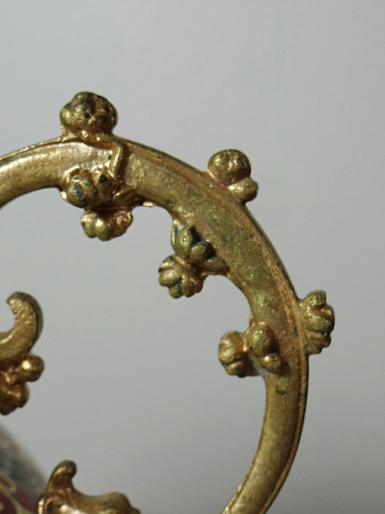 Image 1 of Japanse cachepot van Kutani-porselein en brons, Meiji-periode, 19e-20e eeuw.