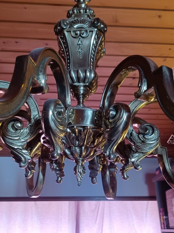French Baroque Chandelier 8 Arms | Solid Bronze Heavy Mazarin Luster (photo 8 of 12)