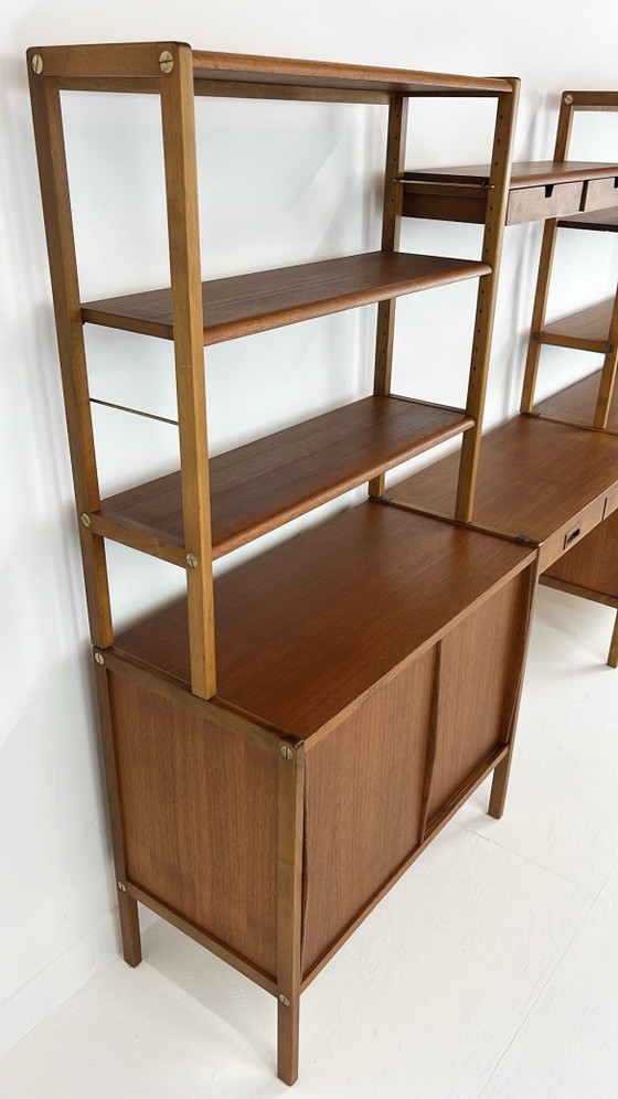 Swedish vintage teak veneer bookcases – Shelving unit (photo 13 of 25)
