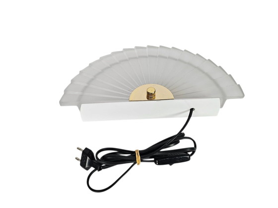 Image 1 of Happy Light - 'Fan' - lampada da parete - vetro pressato - metallo - anni '90